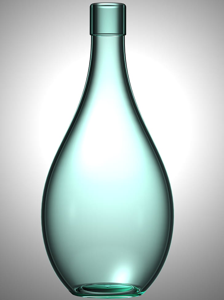 empty blue glass bottle