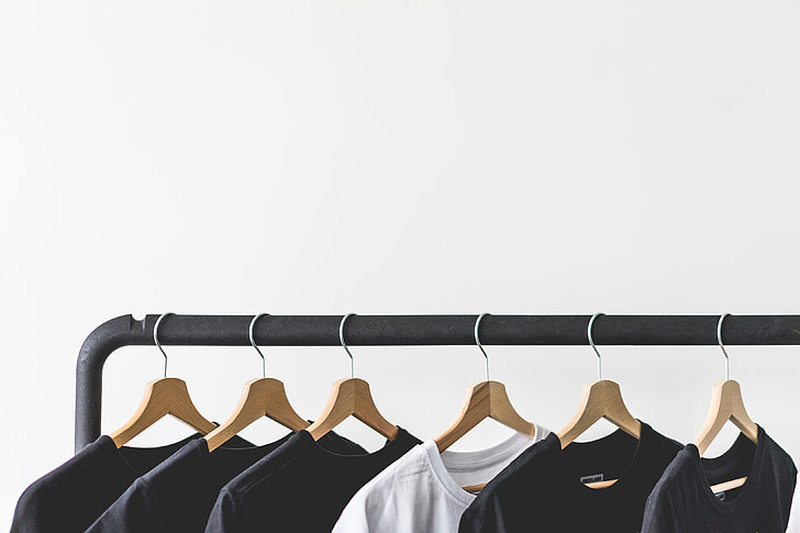 T-Shirts on Rack with Room for Text