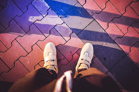 Man in Stylish Gold Shoes Crazy Colorful Edit