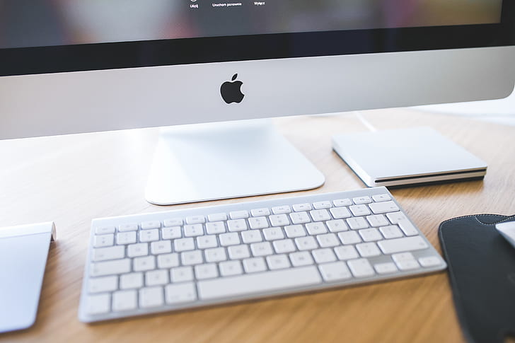 Apple iMac - closeup of white keyboard