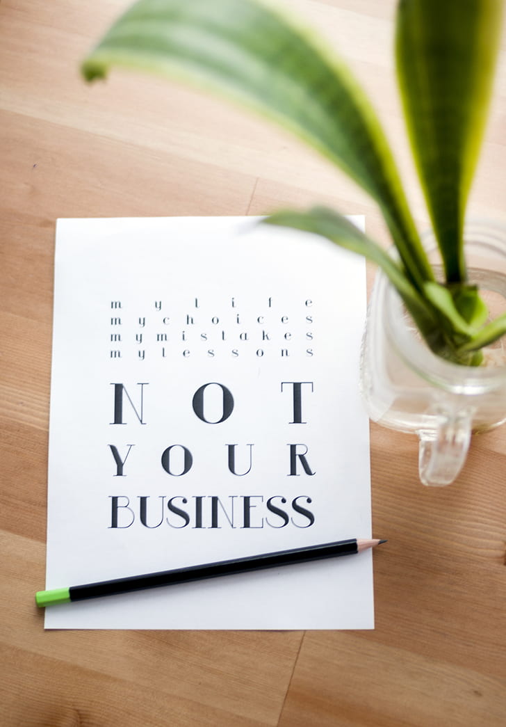 Not Your Business Print Poster