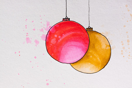 red and yellow bauble illustration