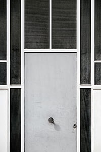 grey wooden close door