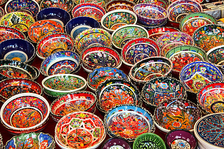 assorted-color decorative bowl lot