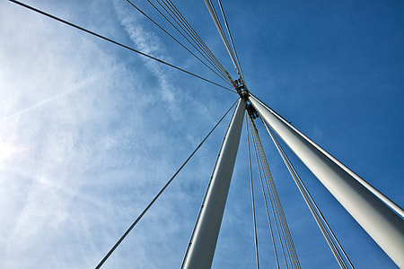Bridge supports over the River Thames in London, England