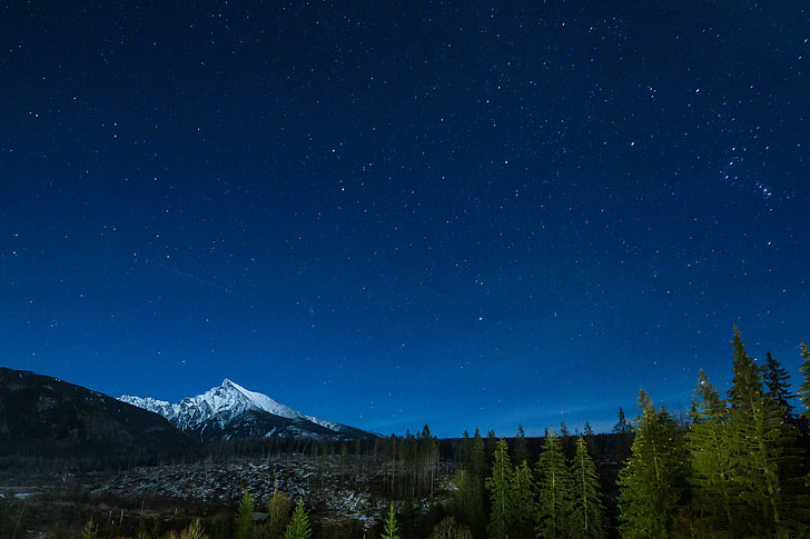 Mountain With Night Sky Full of Stars
