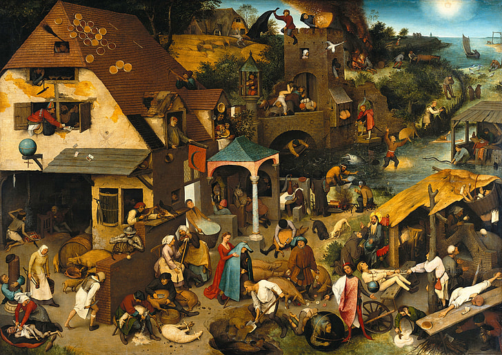 village and people painting