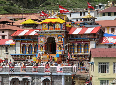 people near multicolored temple during daytime